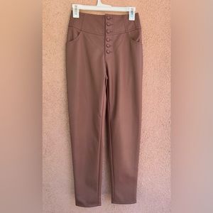 Bar lll  Womens  pants Stretch Faux Leather  (Size 0 ) brown NWT faux Leather